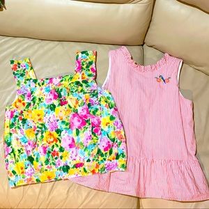 Janie and Jack girl floral and striped tops bundle